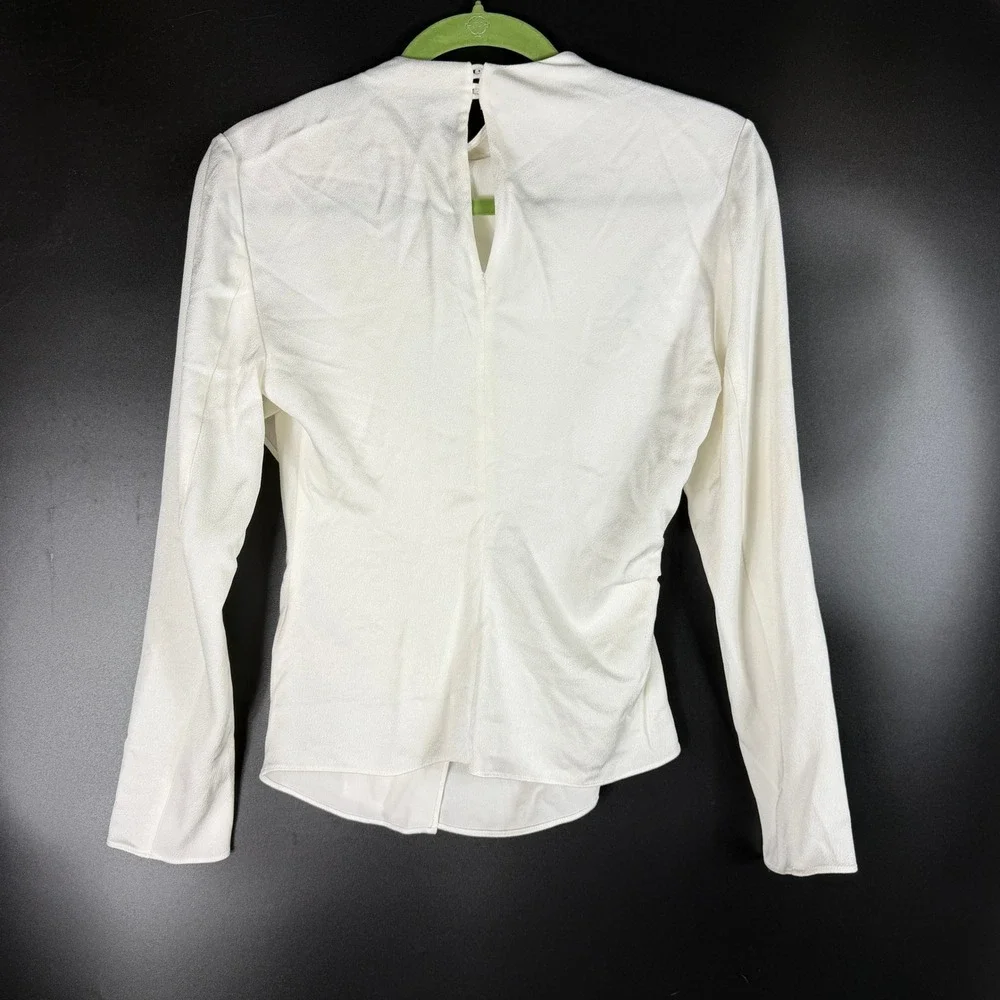 A.L.C. ALC Kay Top Ivory Blouse High Neck Long Sleeve Womens Size 0